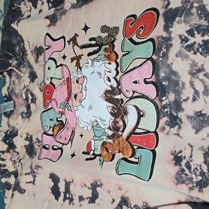 Ladies sz Large bleached Christmas sweatshirt...excellent condition